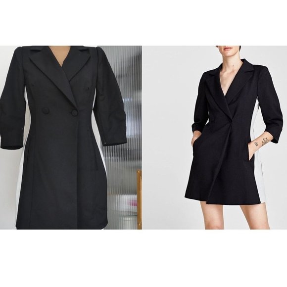 Zara Blazer Dress with Stripe Detail - Size L - Picture 7 of 16